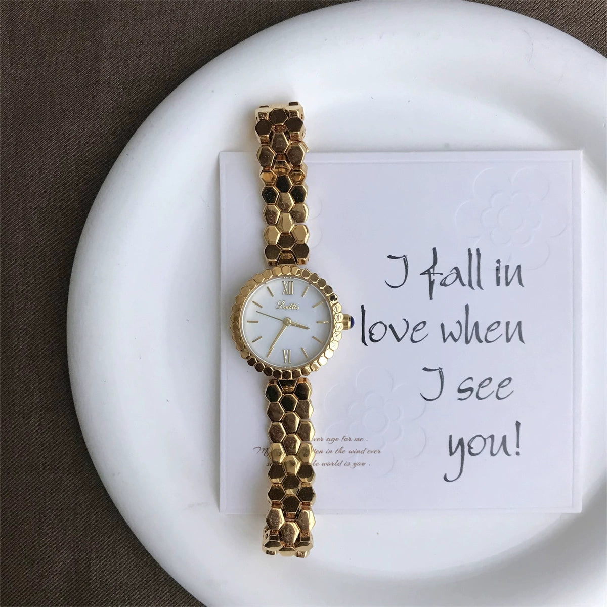Chelsea Elegant Steel Watch - Gold with White Dial