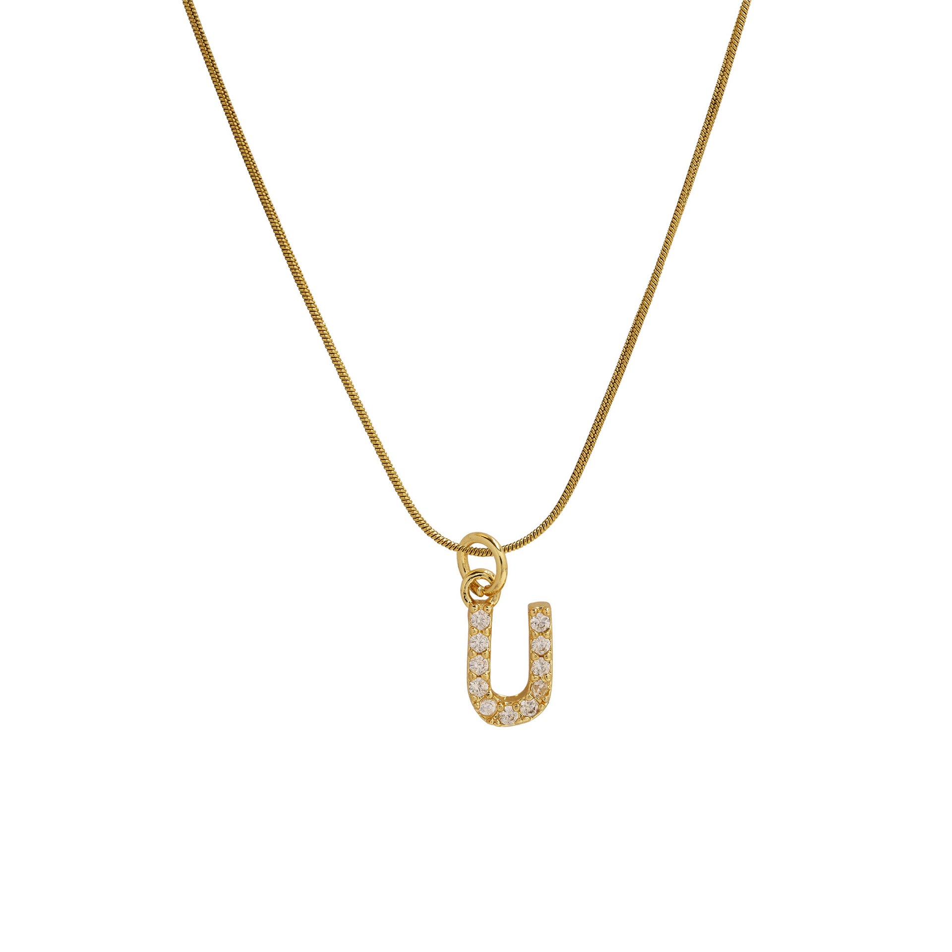 Killian Initial Zircon Necklace - U [JBENGIM0]