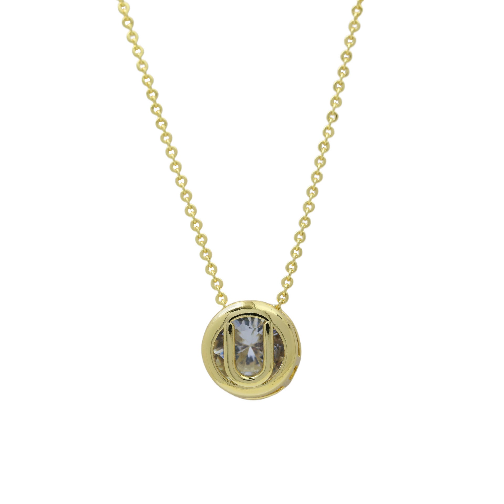 Gia Initial Pendant Necklace - U [83SBRS38]