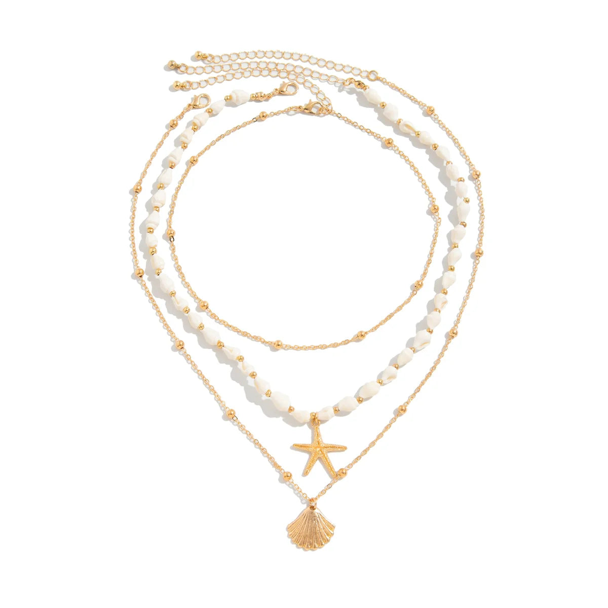 Sadee Golden Shell Necklace Set - Golden