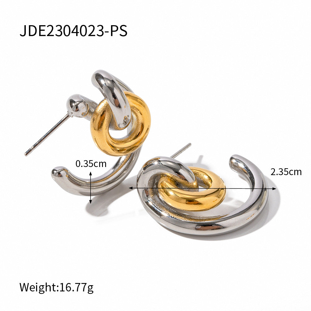 Ahlam C-Shaped Statement Earrings - JDE2304023-PS [9MW5C4X3]
