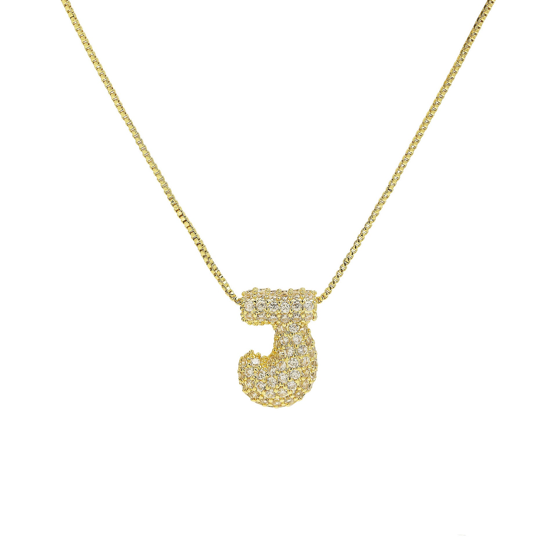 Francis Bubble Initial Necklace - Gold Necklace J [GI0F636T]