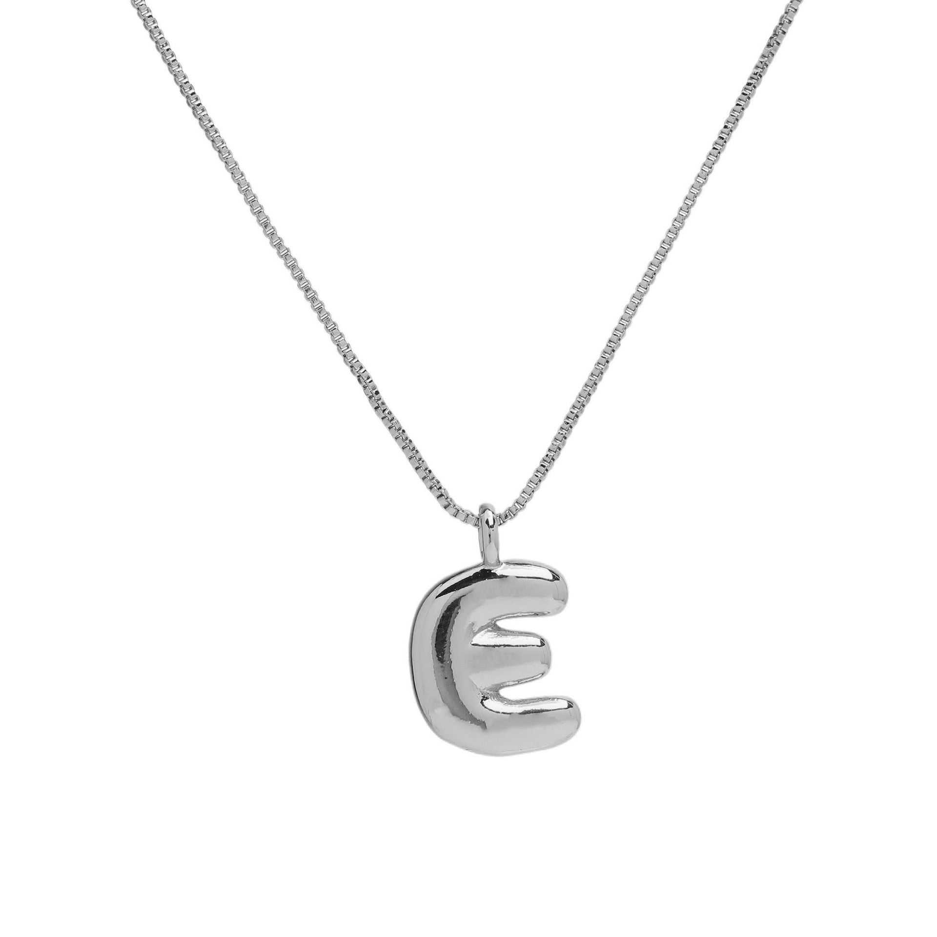 Jesenia Bubble Initial Necklace - Letter E [M95U5CHB]