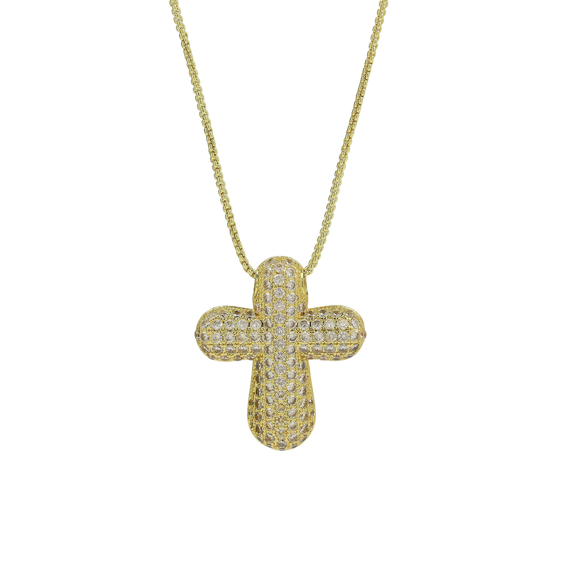 Erykah Pave Cross Pearl Necklace - Gold [6KUAYEE5]