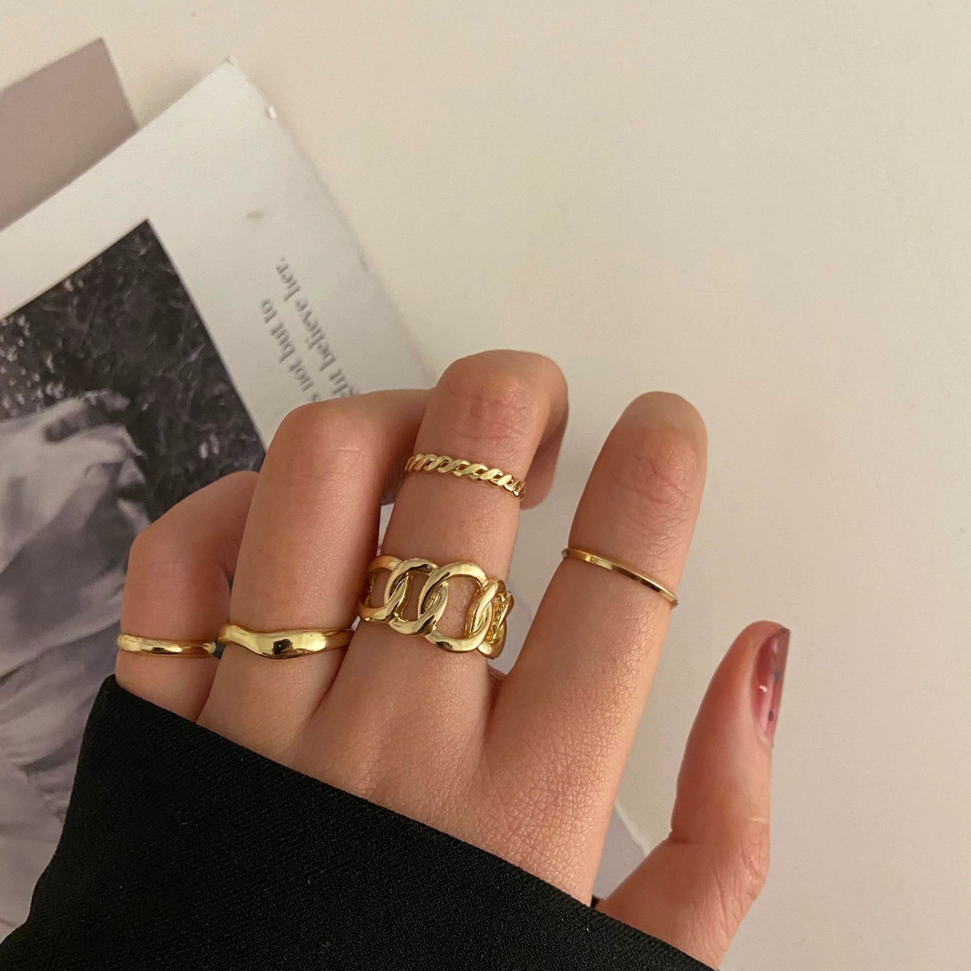 Camila Star Moon Ring Set - Style 9 [AB3HK9JJ]
