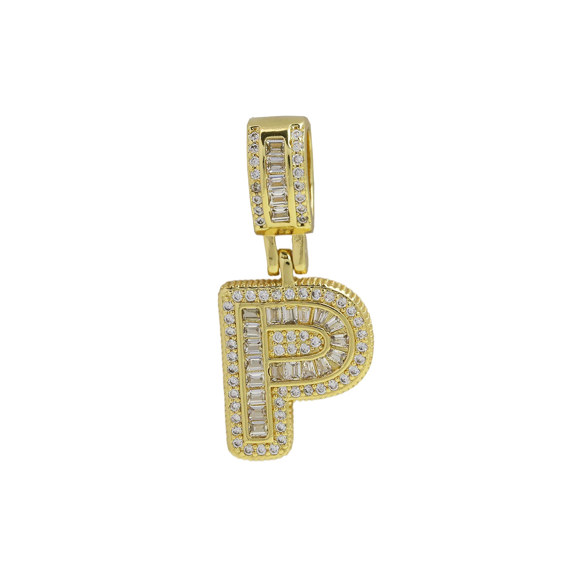 Maida Gold Letter Pendant Necklace - Gold Pendant P [BPZLYCUR]