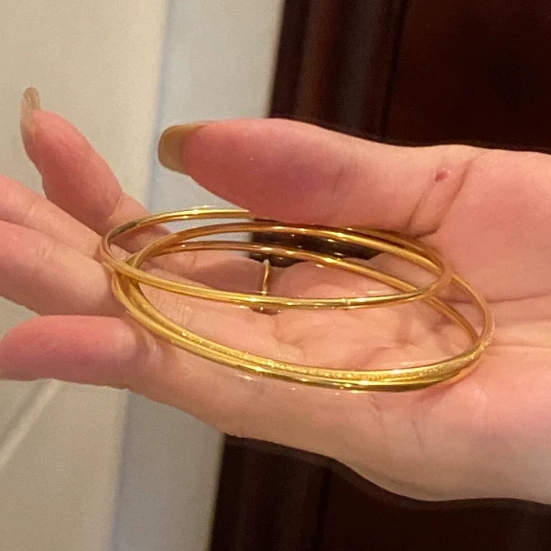 Kayleen Timeless Gold Bangle - Gold 55mm