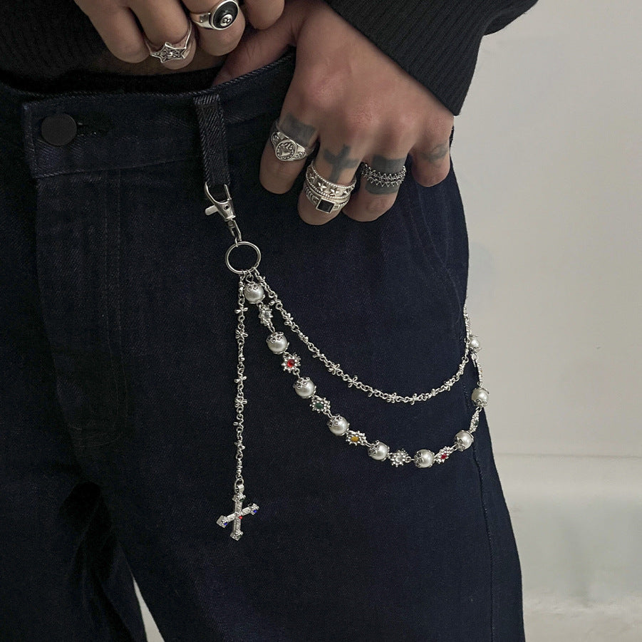 Laramie Pearl Floret Pants Chain - Silver Style B [835MR7E9]