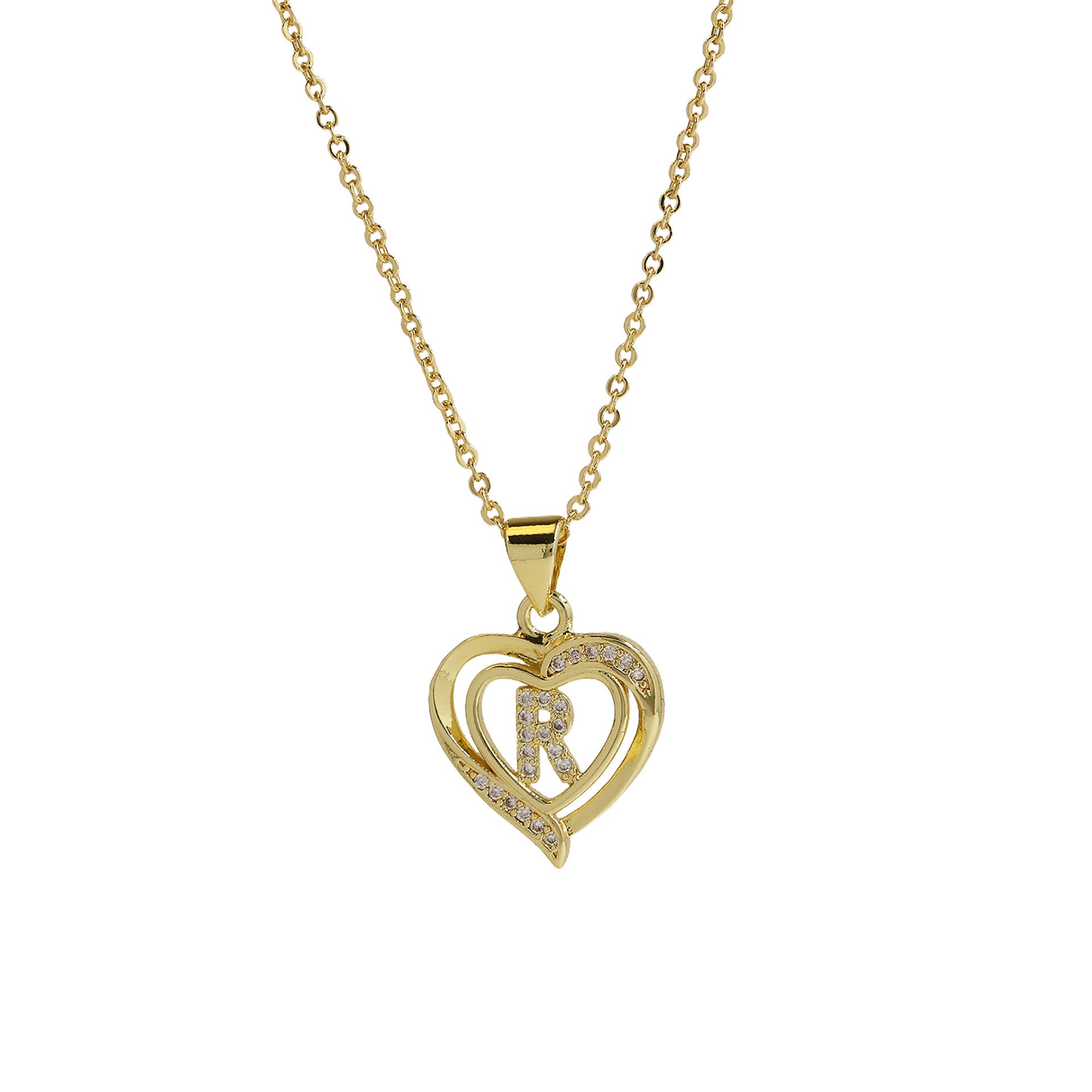 Kamarie Initial Heart Necklace - Necklace R [A2HXDS58]