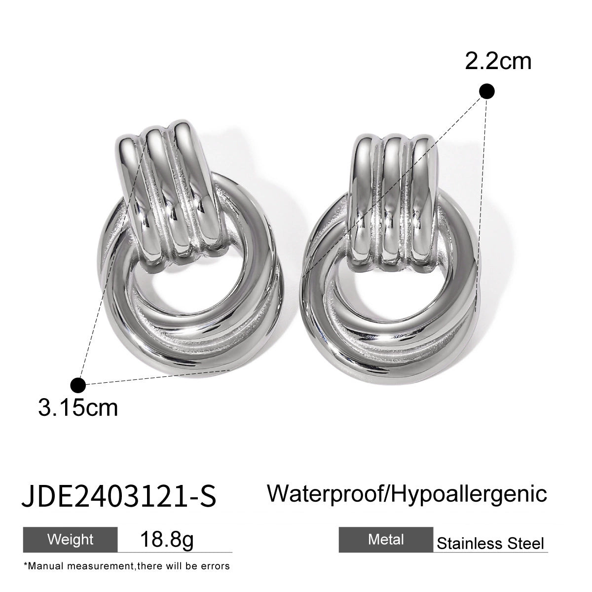 Queena Titanium Pearl Hoops - JDE2403121-S [REX42OI5]