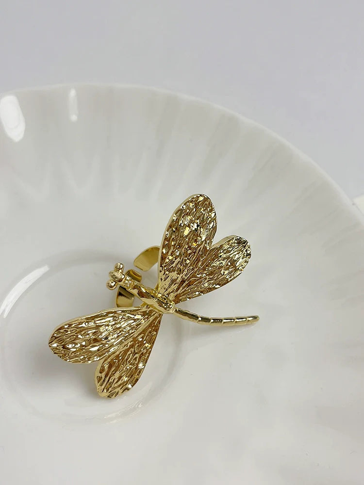 Taniyah Vintage Dragonfly Brooch Ring - Ring