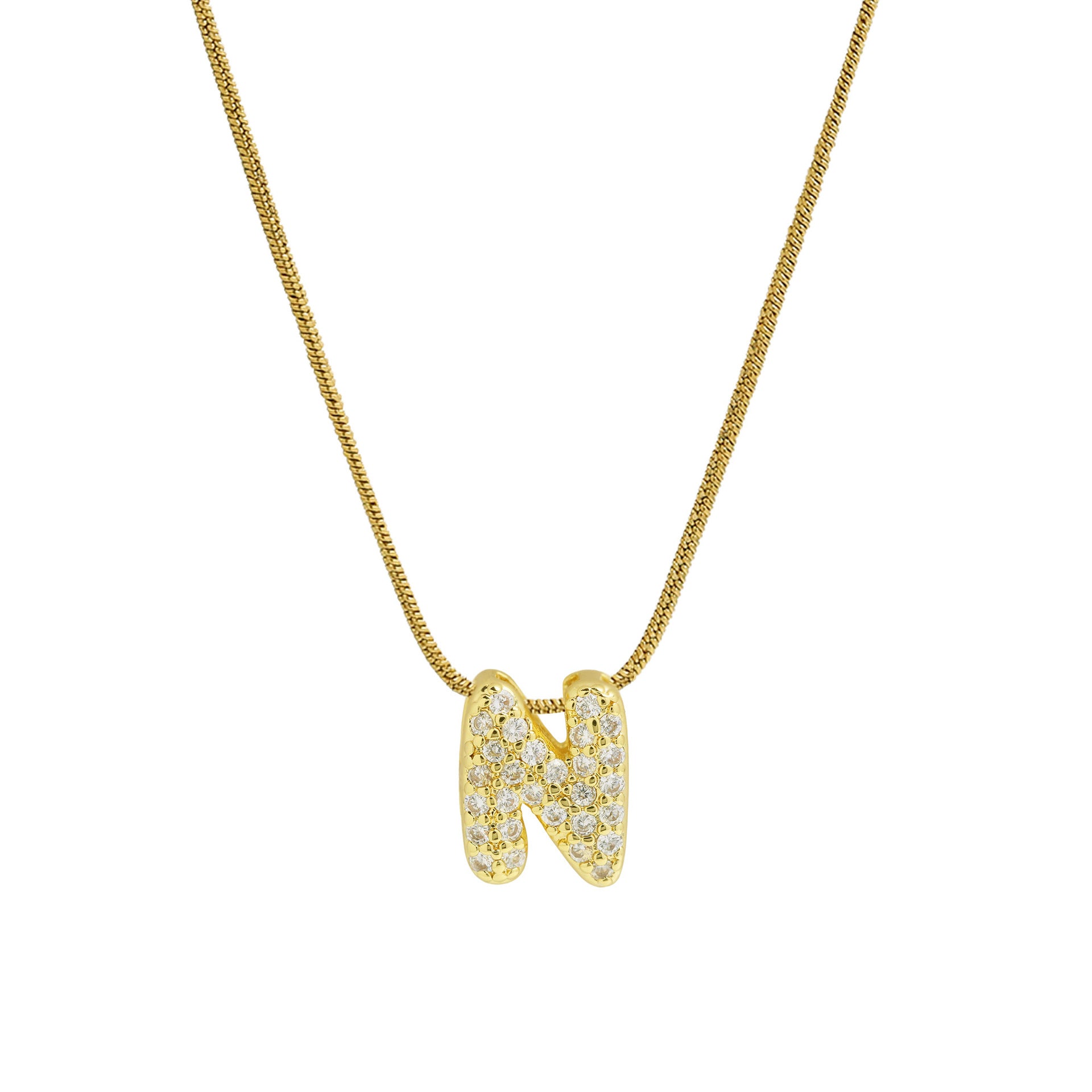 Deborah Initial Snake Necklace - Gold-tone N Initial [7VOG6F6C]