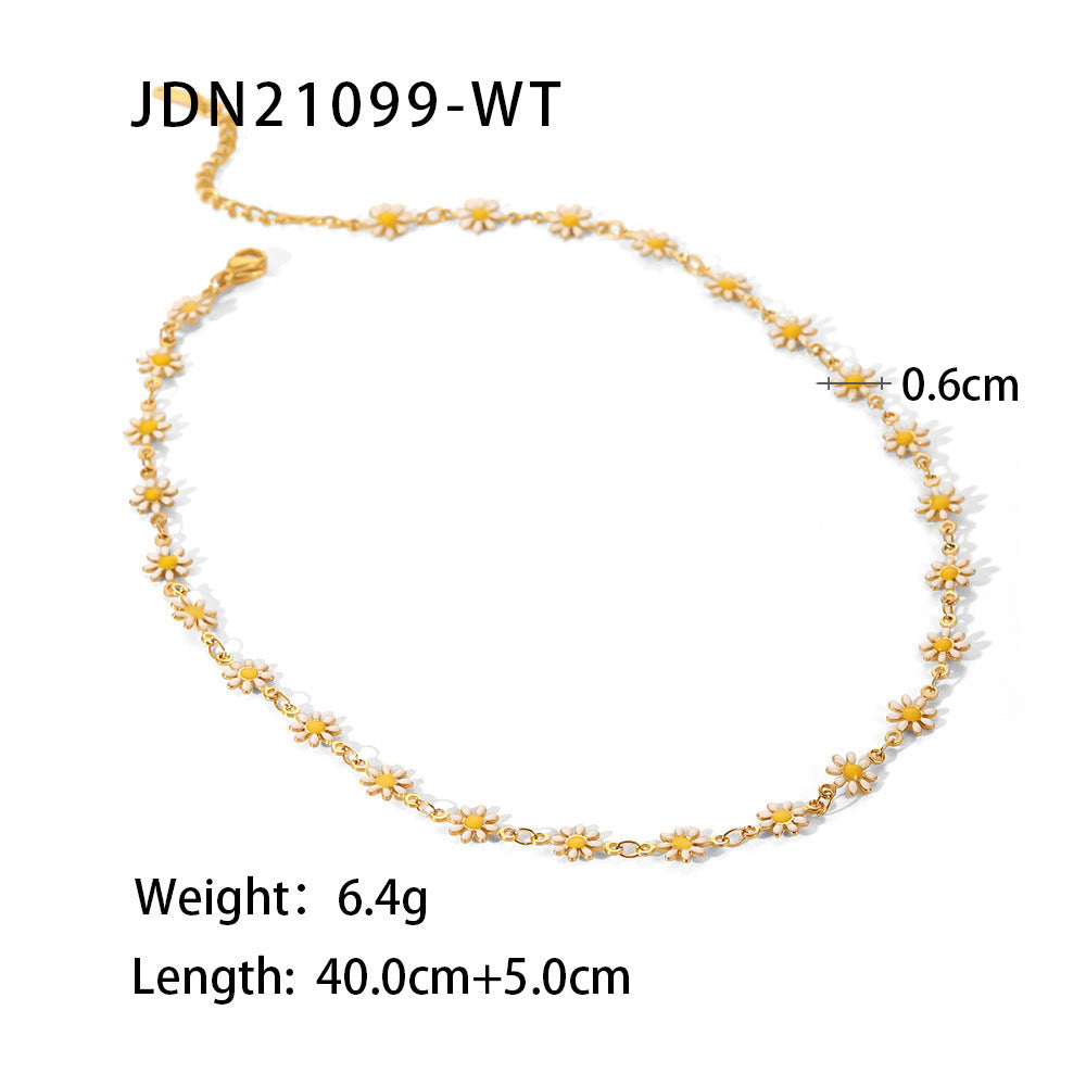 Adair Daisy Charm Jewelry Set - JDN21099-WT [3KAU9PIV]