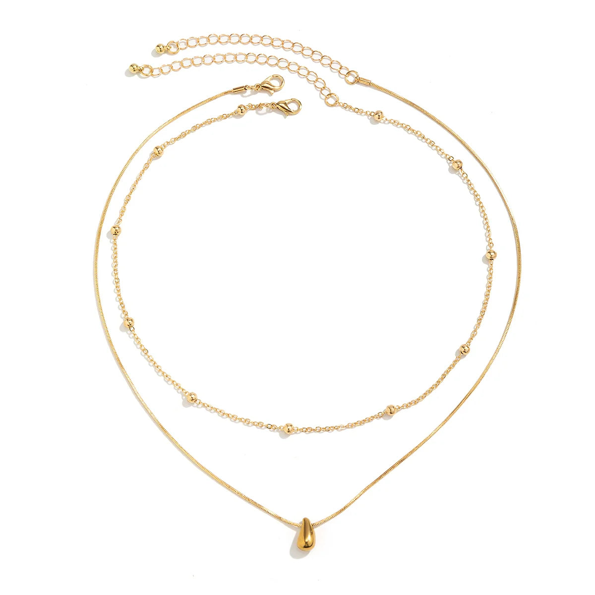 Shayla Layered Snake Chain Necklace Set - Gold