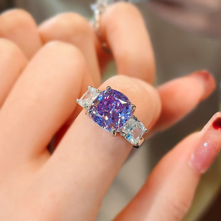 Kamari Luxe Diamond Ensemble - Purple Diamond Ring (Adjustable Open Band) [GMSN1YWZ]