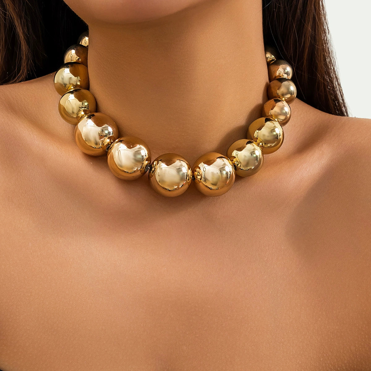 Marlow Statement Beaded Necklace - Gold [672TU354]