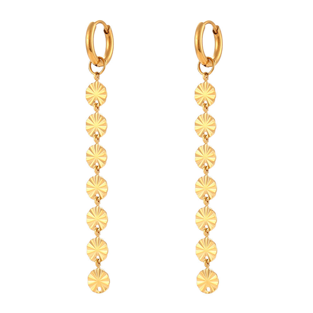 Eiza Gold Snowflake Chain Earrings - Long Snowflake Chain Earrings - Gold [3YW4E0KB]