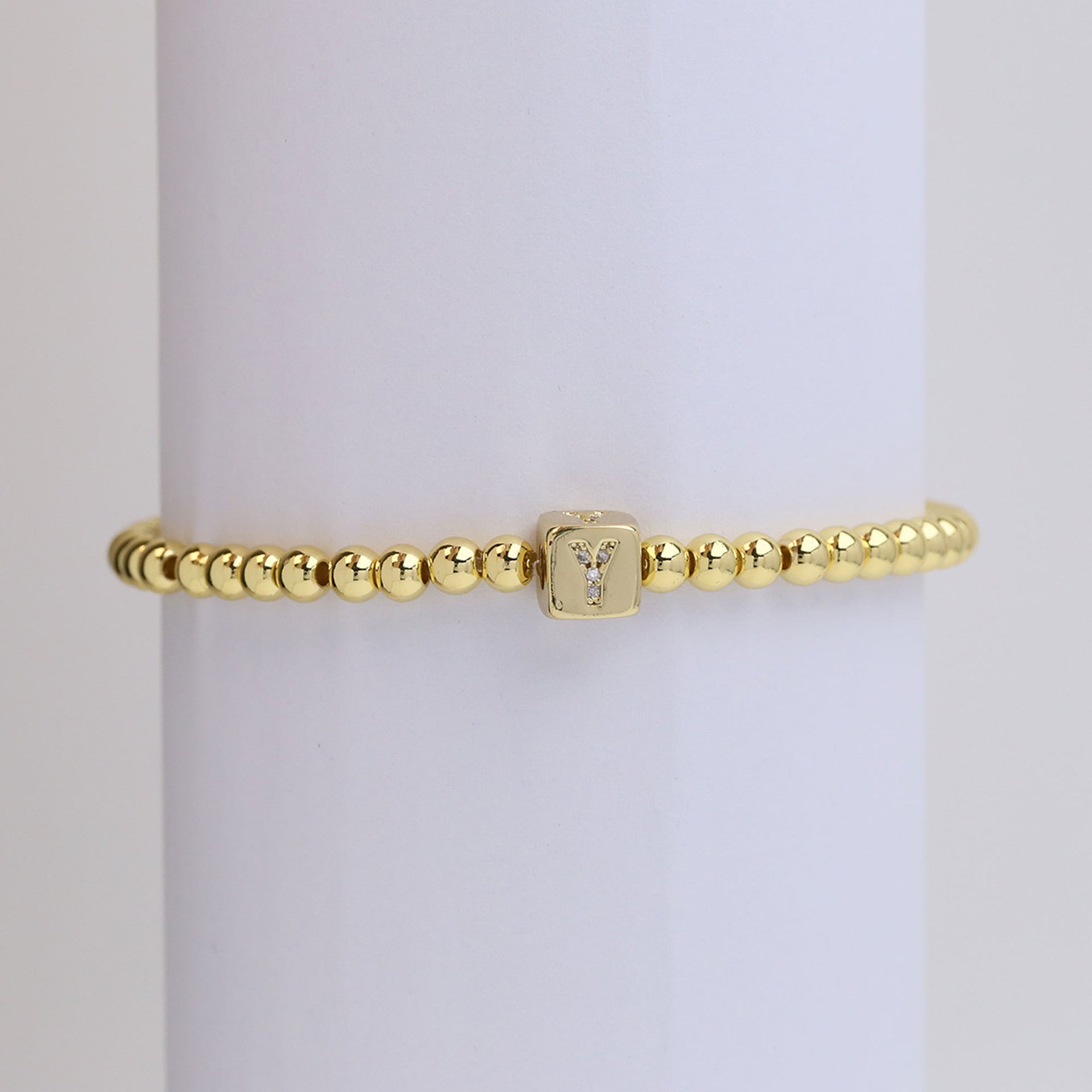Layana Initial Cube Bracelet - Y [RHLA1XT4]