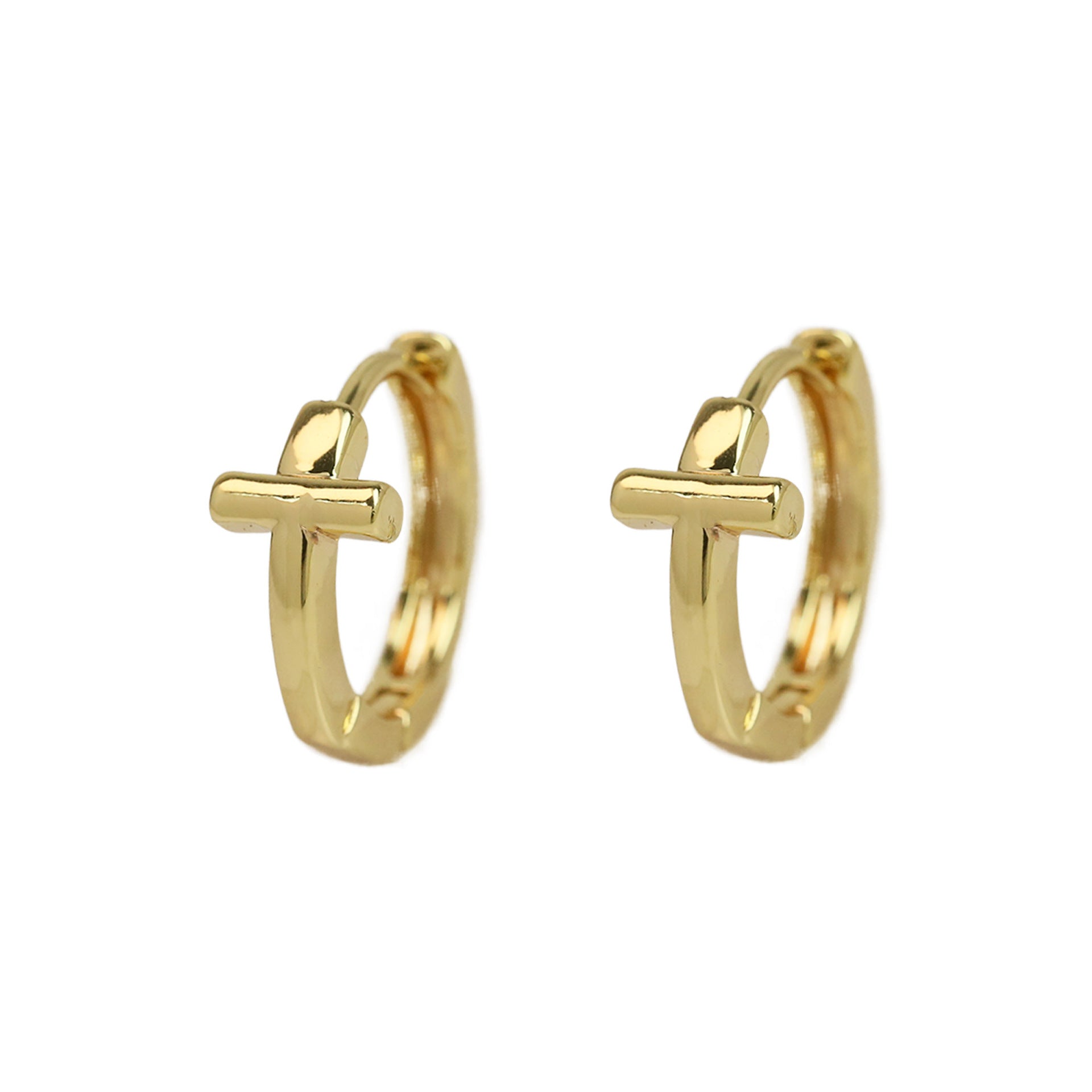 Haylee Gold Letter Stud Earrings - T [4KYTZ5GV]