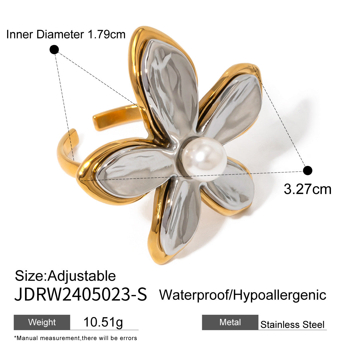 Adama Floral Pearl Ring - JDRW2405023-S [OXJM3EEV]