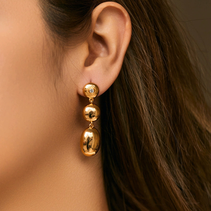 Alexis Oval Zircon Earrings - Gold [9BQH7LAH]