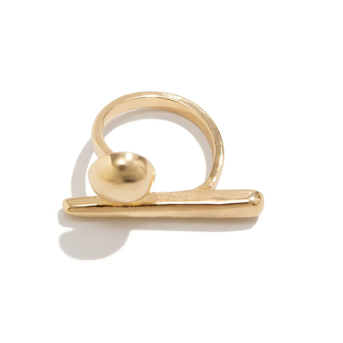 Alba Minimalist Orb Ring - Light Gold