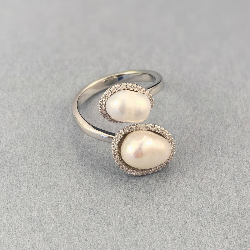 Maelani Micro-Set Pearl Open Ring - Style 2 [9FMBE6Z9]