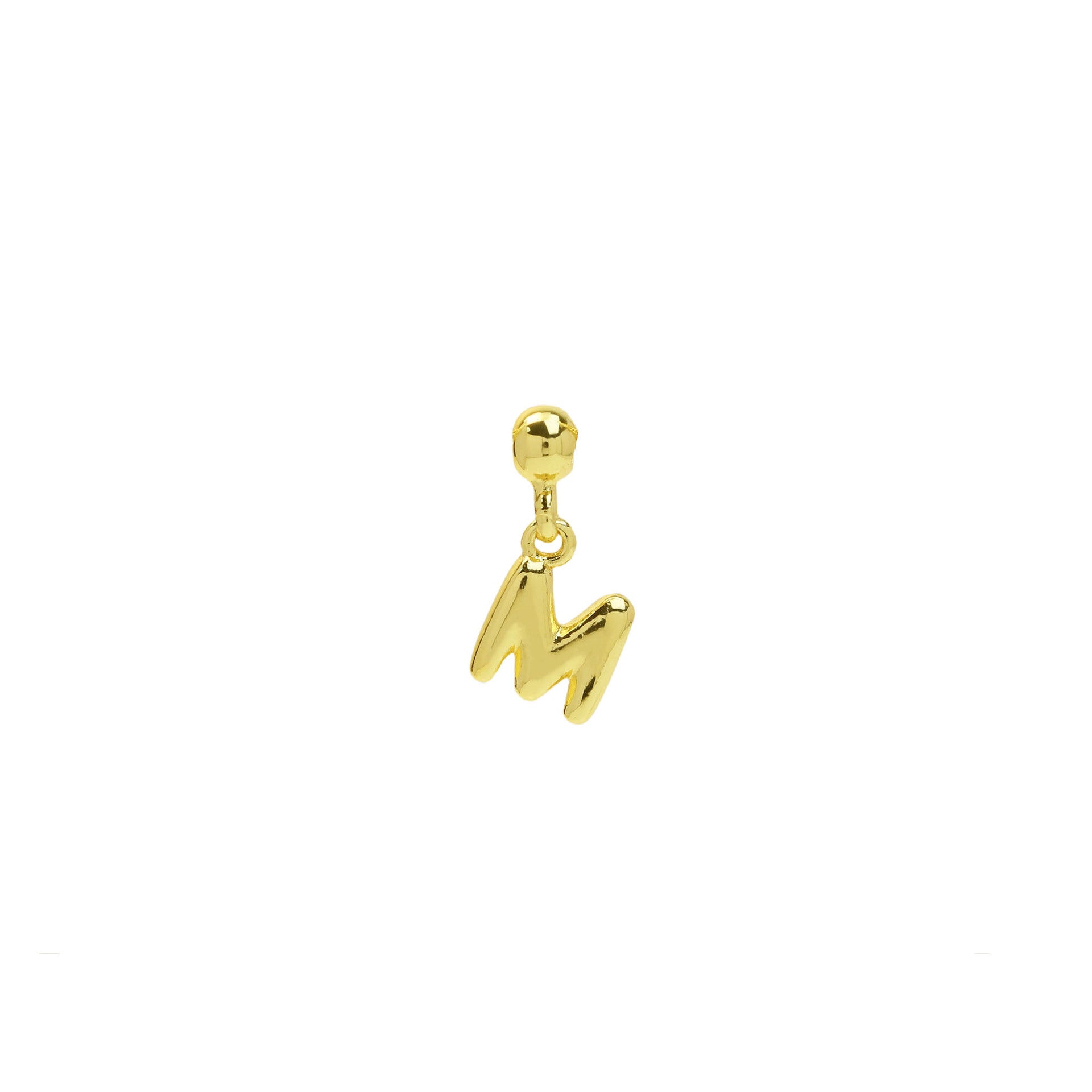 Yana Gold Bubble Initial Necklace - Gold Bubble Letter M Necklace [EZV1HTM1]