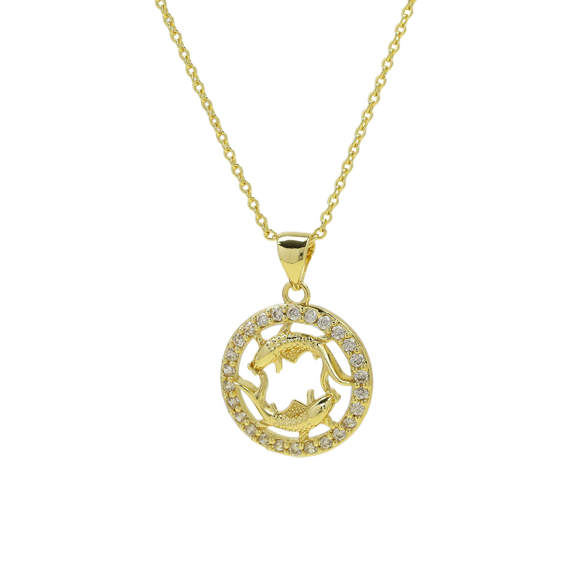 Jaylinn Zodiac Disc Necklace - Pisces [KGY61STS]