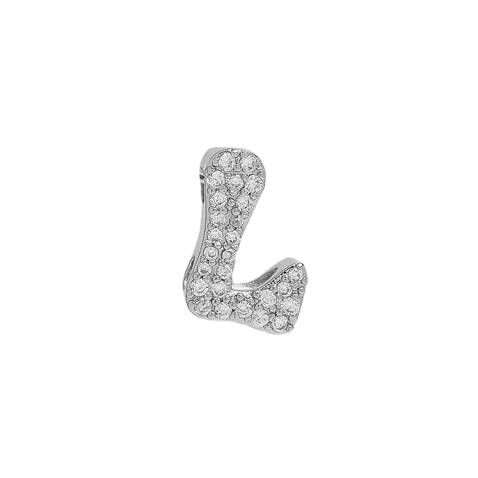 Abella Dainty Initial Jewelry - Silver L Initial Pendant [4Z3HPR89]