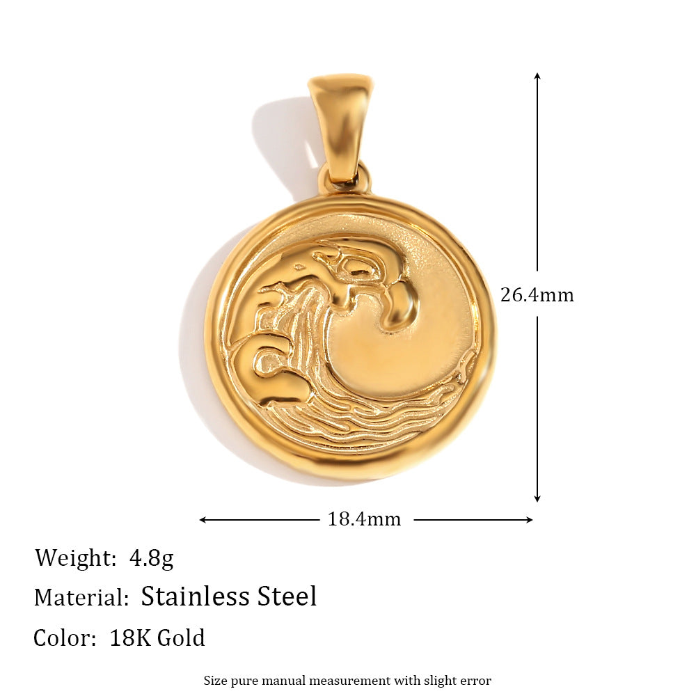 Sommer Gold Charm Pendants - Wave Pendant - Gold [3FI35W0R]