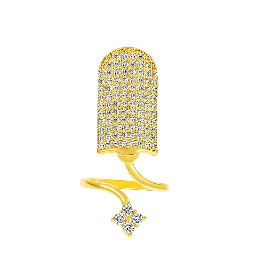 Kristi Geometric Nail Rings - Light KC Gold Style 3