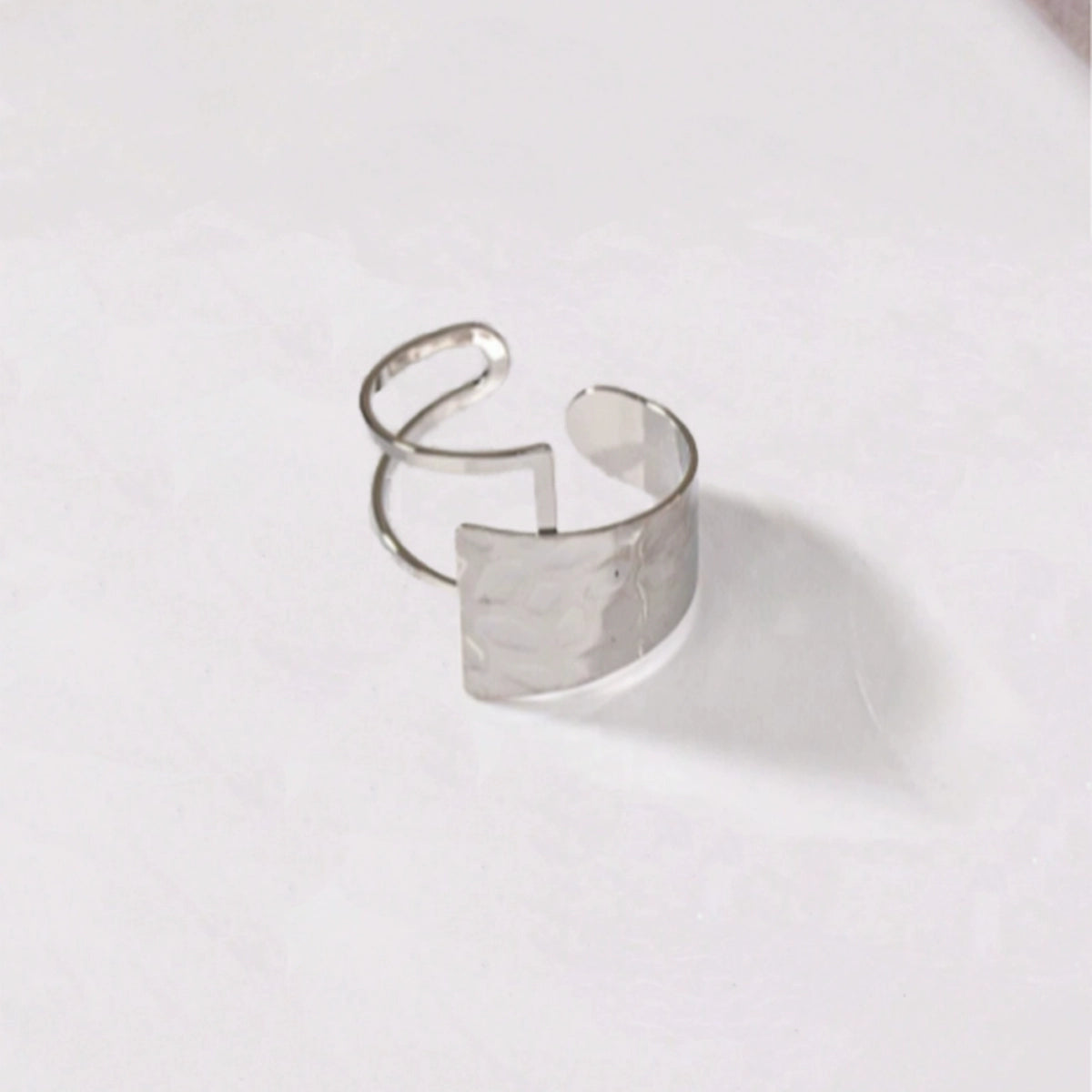 Karmen Wavy Statement Jewelry - Silver Ring