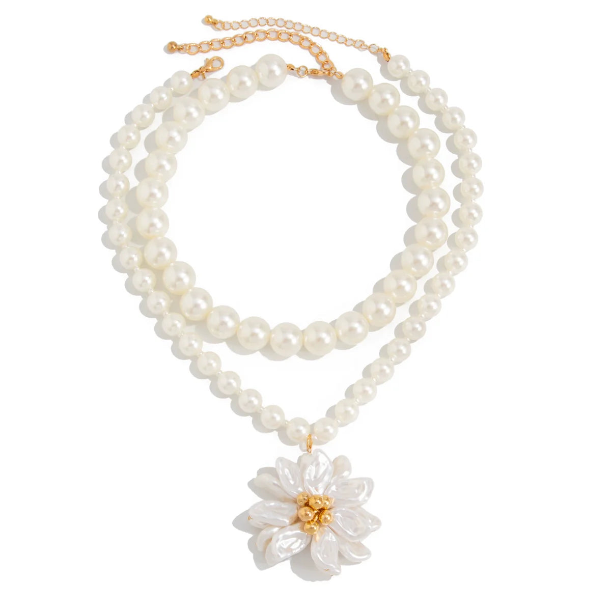 Annamae Floral Pearl Layered Necklace - Necklaces