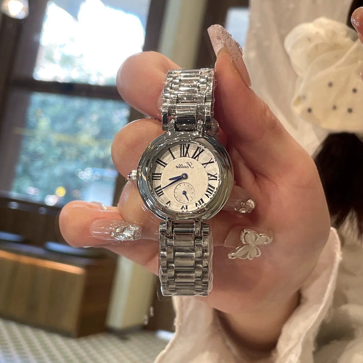 Fraidy Classic Silver Timepiece - Silver Band White Dial