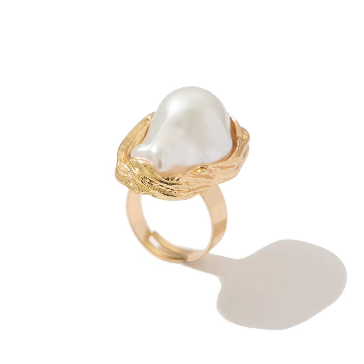 Zada Pearl Bloom Rings - Baroque Faux Pearl Gold