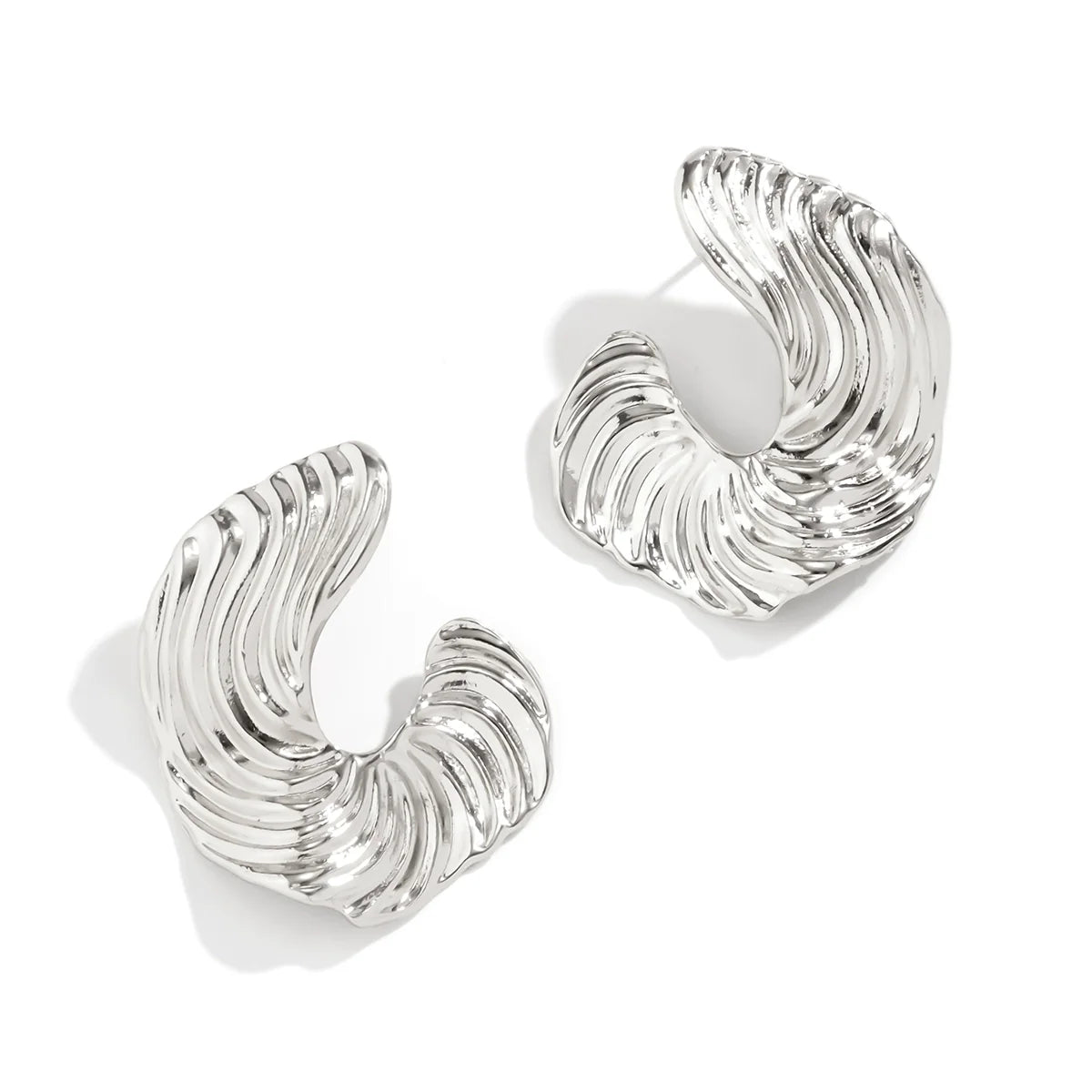 Amarra Textured Stud Earrings - Silver