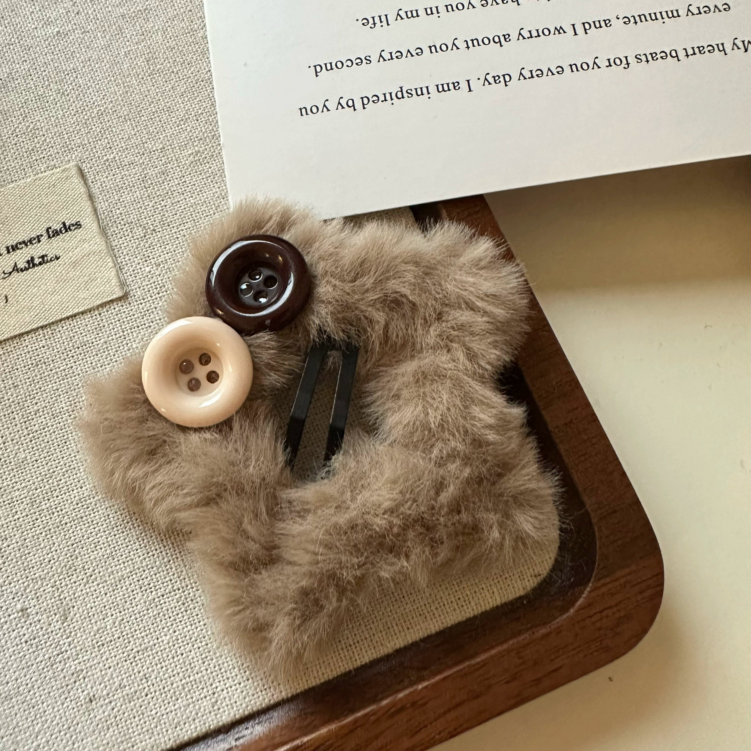 Tierney Plush Star Hair Clip - Coffee [JQESD071]