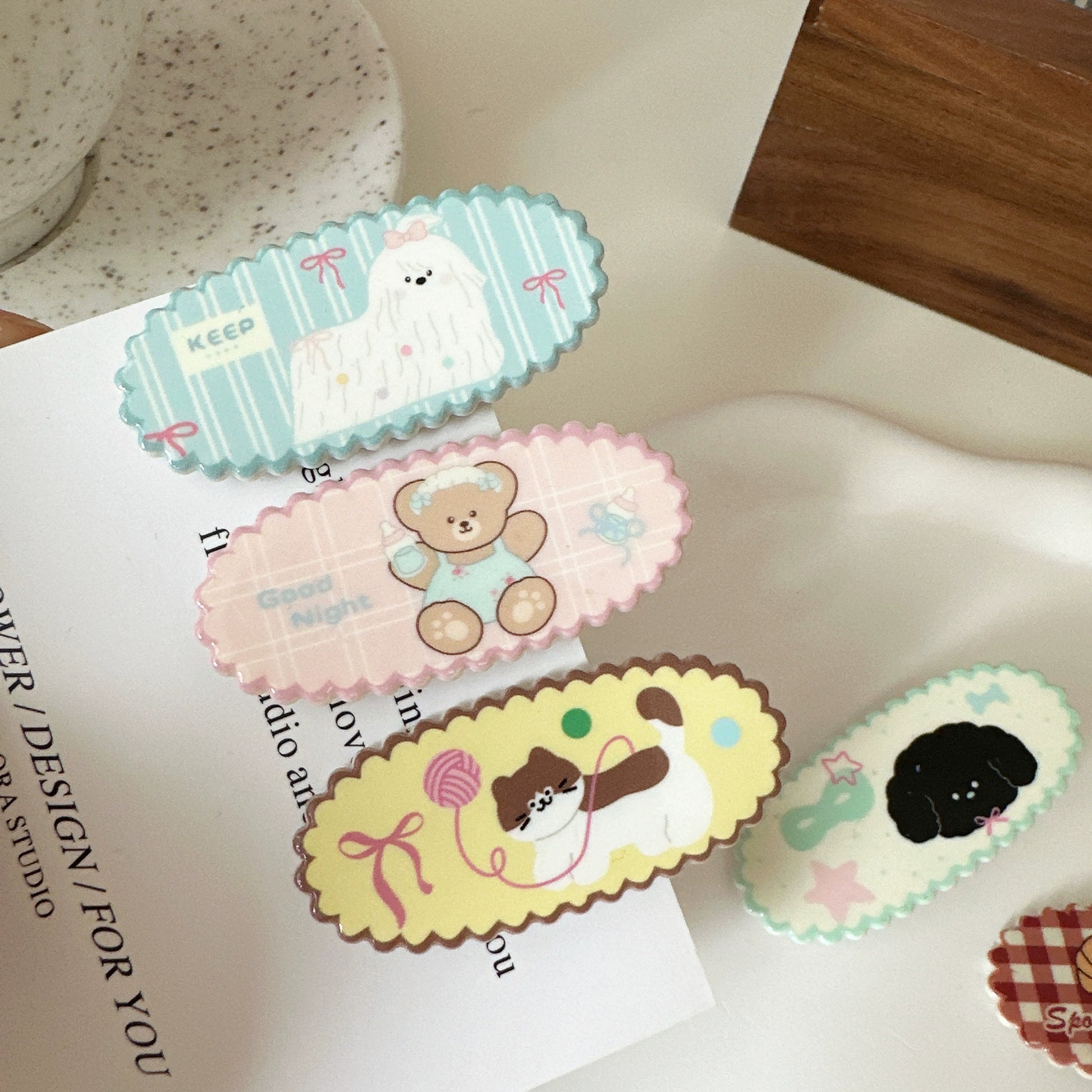 Sariyah Sweet Hair Clips - Blue Pink Yellow 3-Pack [4K1XABP6]