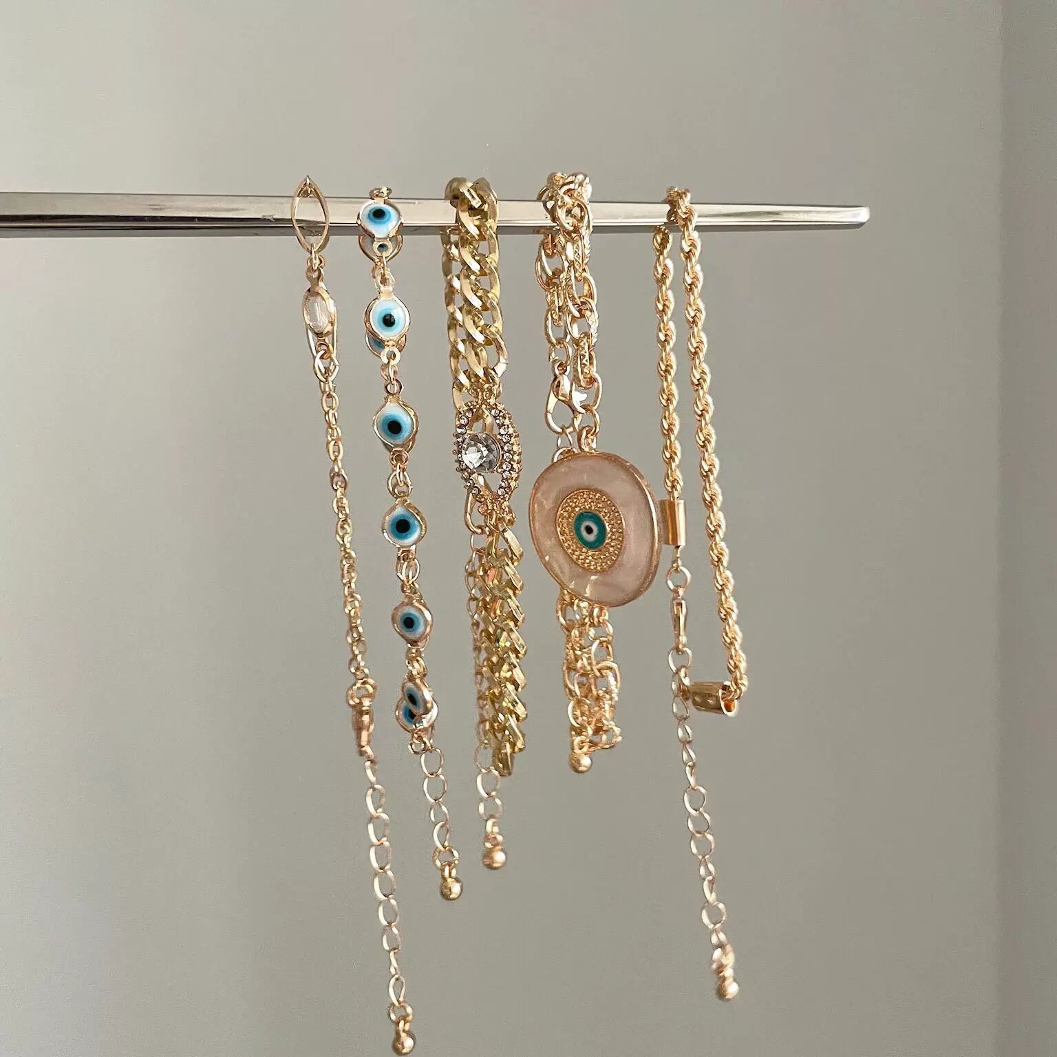 Jaimee Beaded Evil Eye Bracelet Set - Evil Eye (5-Piece Set)