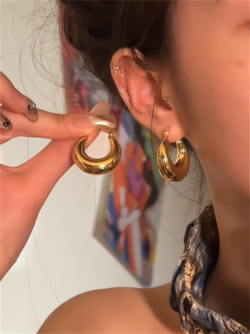 Alexie Retro Teardrop Earrings - Gold Plated