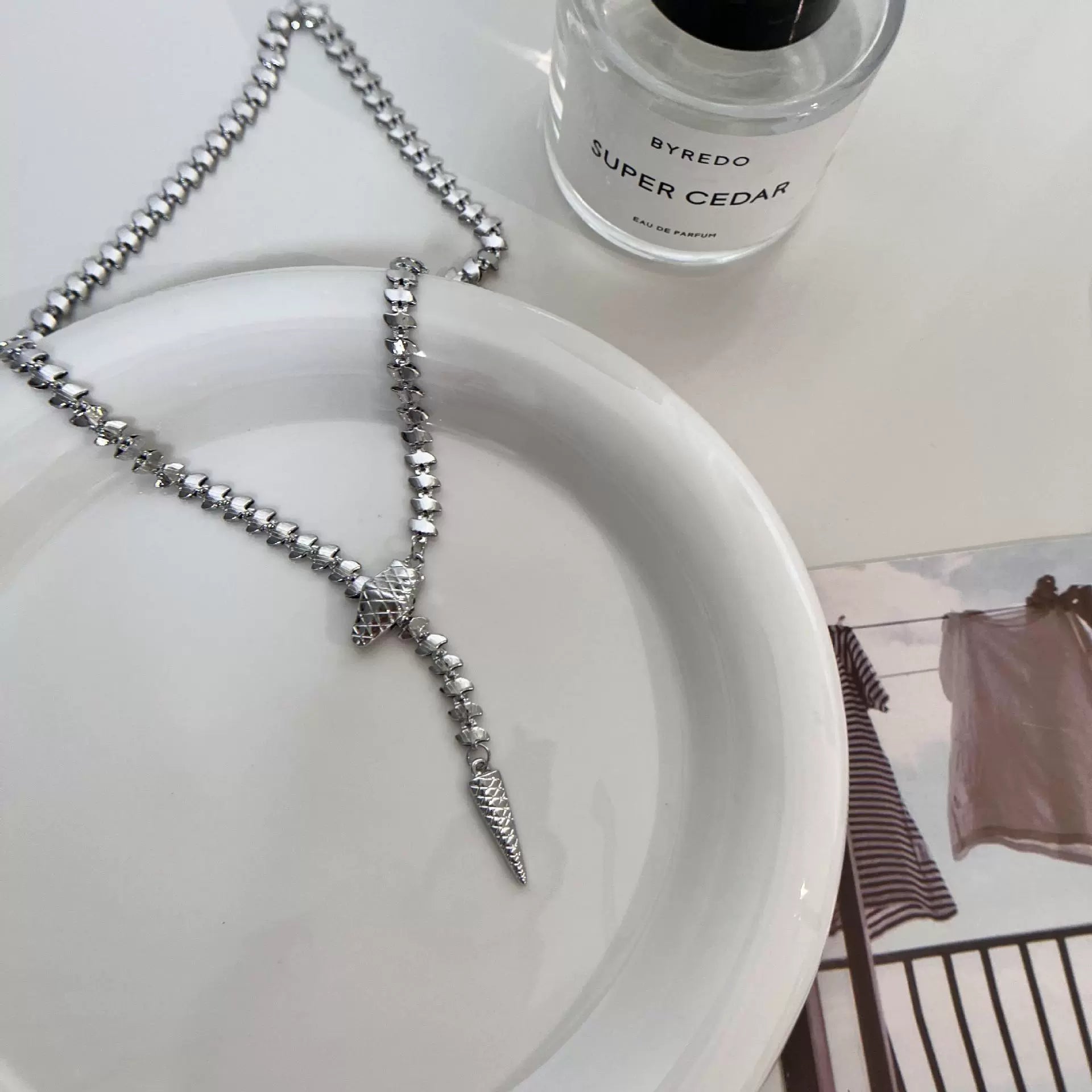 Jaidah Snake Choker Necklace - Silver Snake Necklace