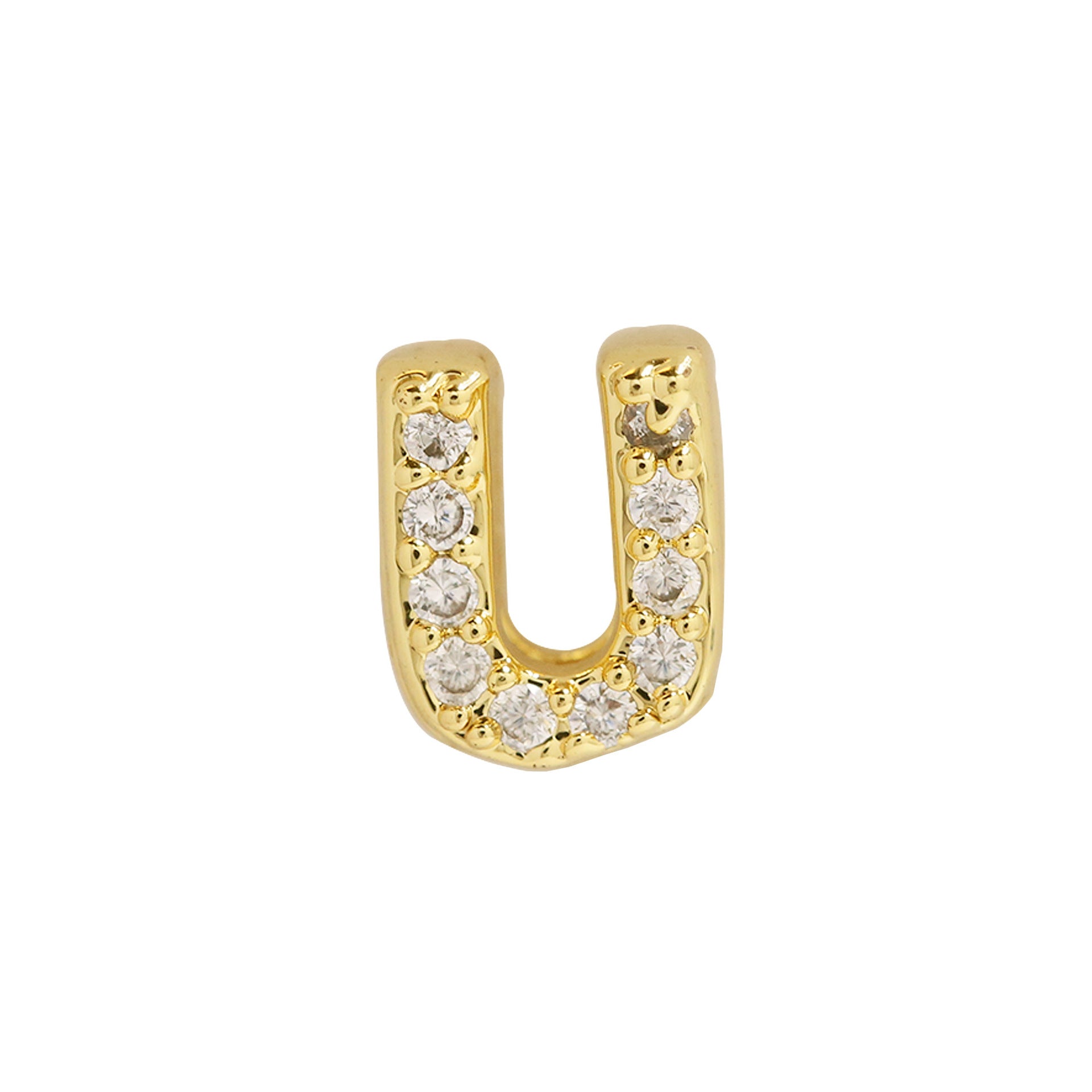 Leyna Gold Zircon Initial Necklace - U [9F6Q1AVG]