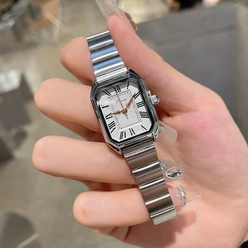 Malena Ceramic Square Watch - Flash Silver