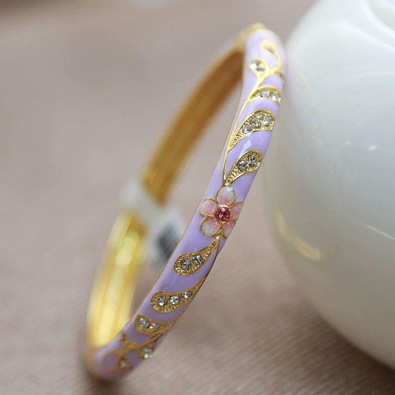 Angelique Floral Enamel Bangle - Light Purple [Y7Z6VJ1K]