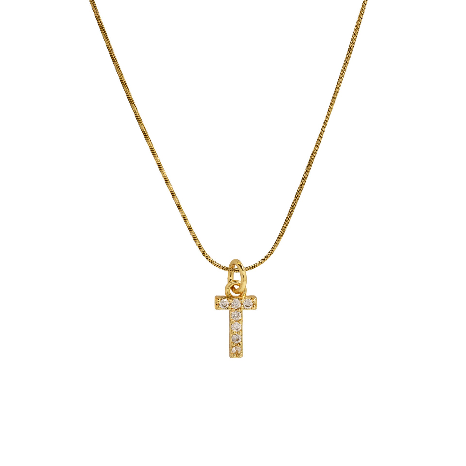 Killian Initial Zircon Necklace - T [AY4588CT]
