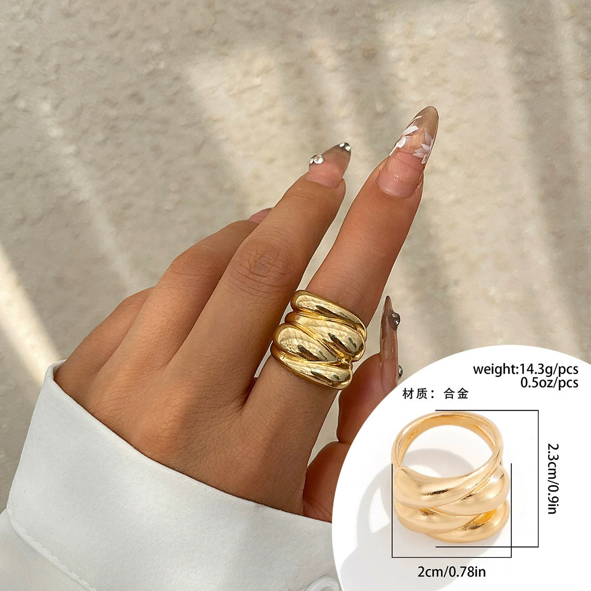 Vibha Sculptural Link Bracelet - Style 08 Light Gold [XK4NO6HK]