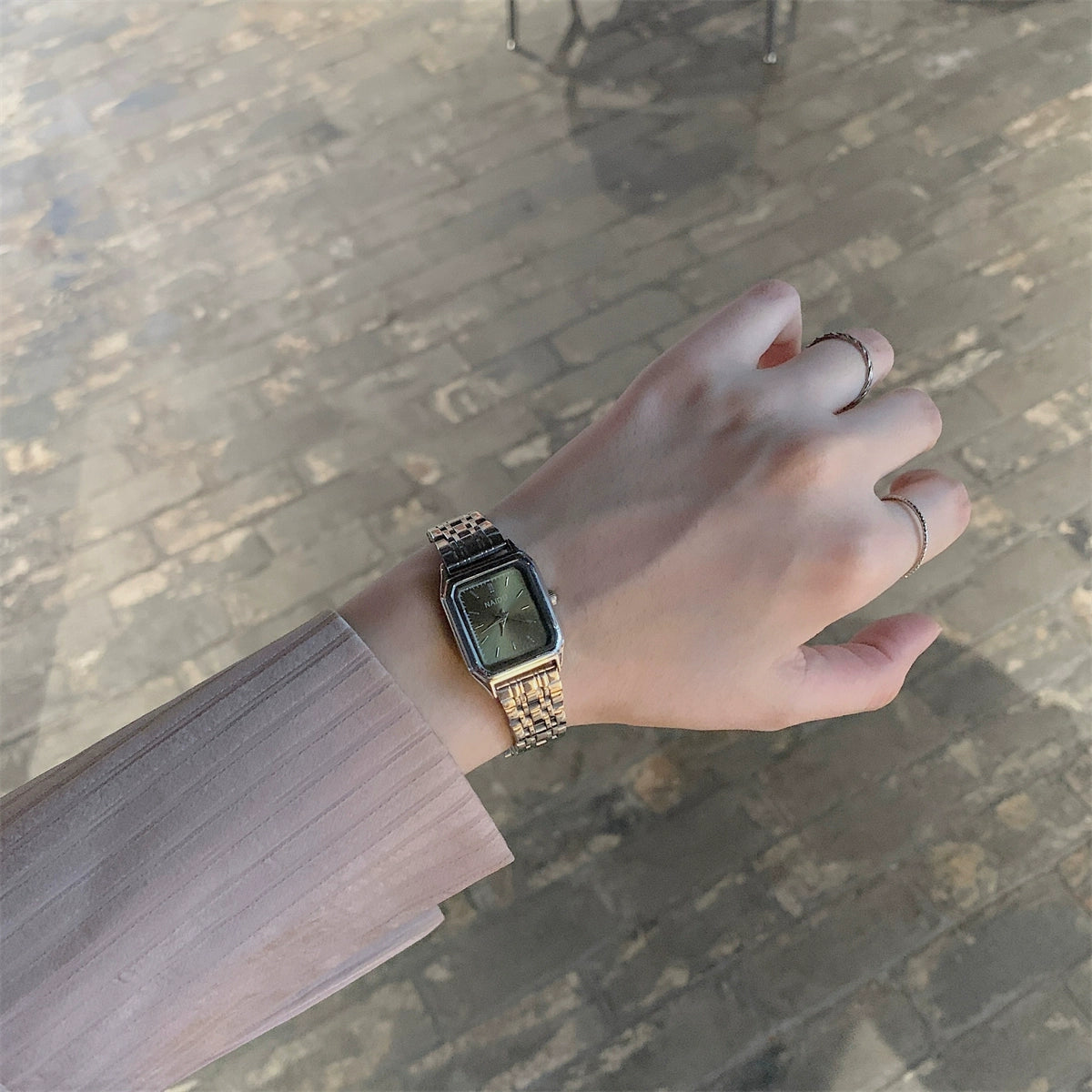 Maryella Elegant Square Watch - Green [YGQJTHRM]