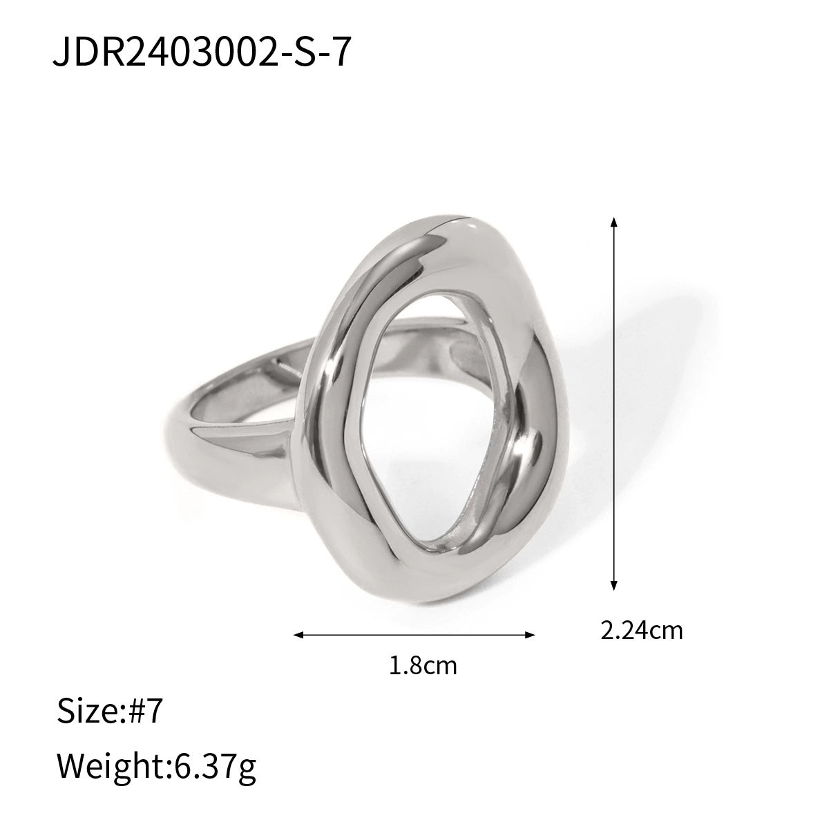 Jozlyn Geometric Stackable Rings - Style JDR2403002 (Silver, Size 7) [OCRAW99I]