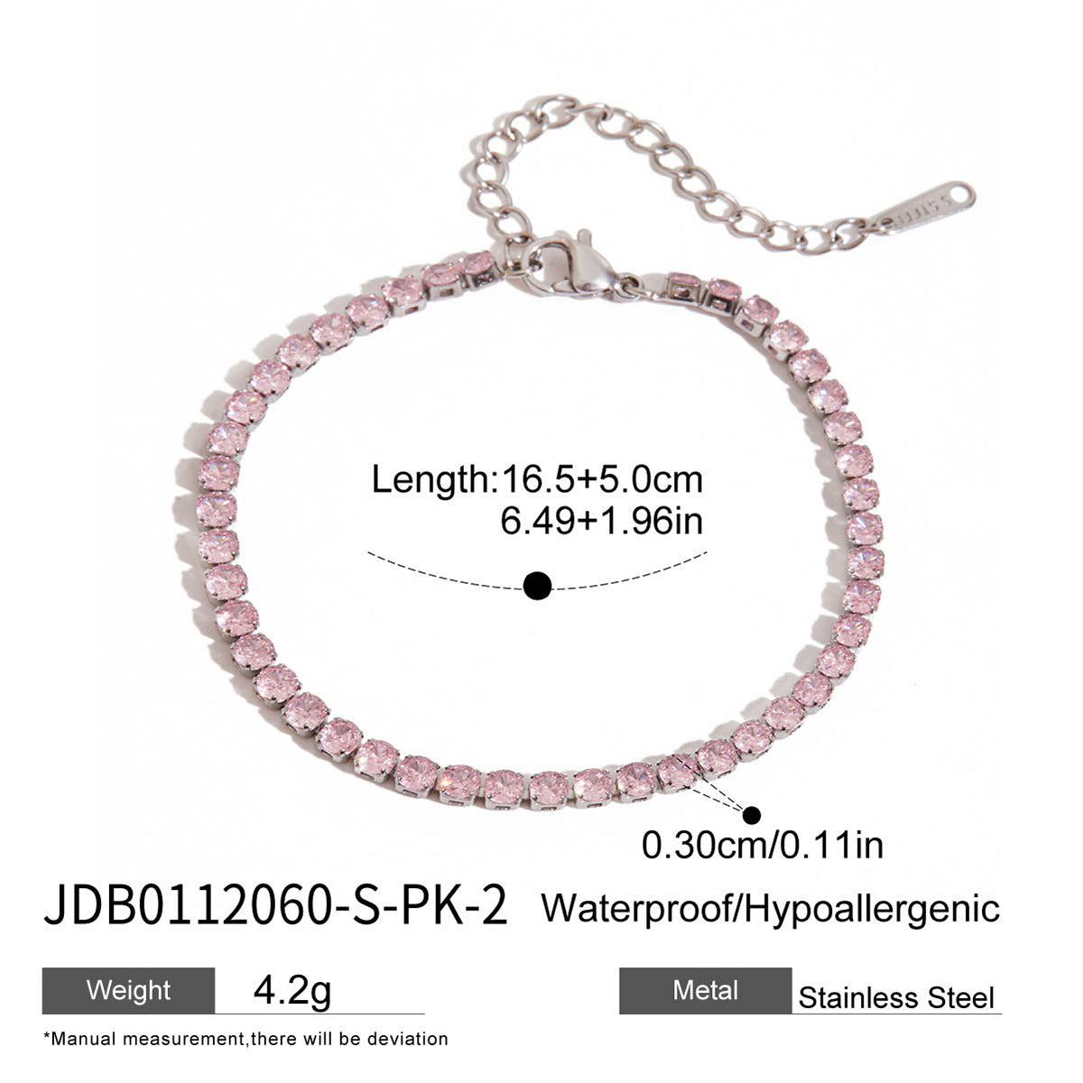 Bellah Zircon Stacking Bracelet Set - JDB0112060-S-PK-2 [B8MKUQHX]